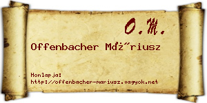Offenbacher Máriusz névjegykártya